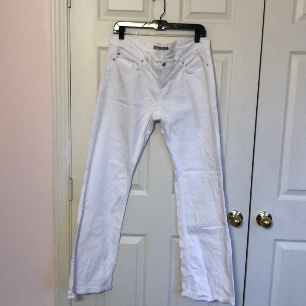 EXPRESS white flare jeans